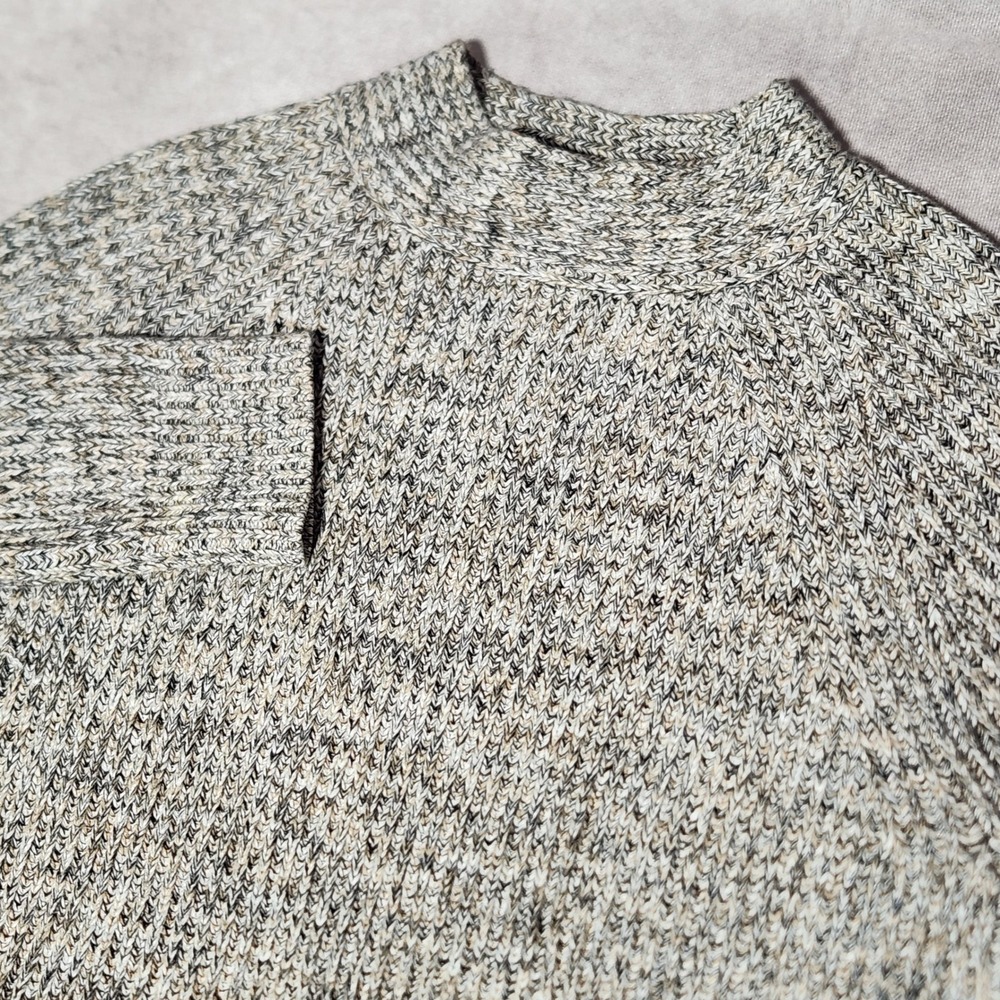 Banana Republic Womens Marled Mock Neck Ribbed Sweater Tan Black Medium RN54023